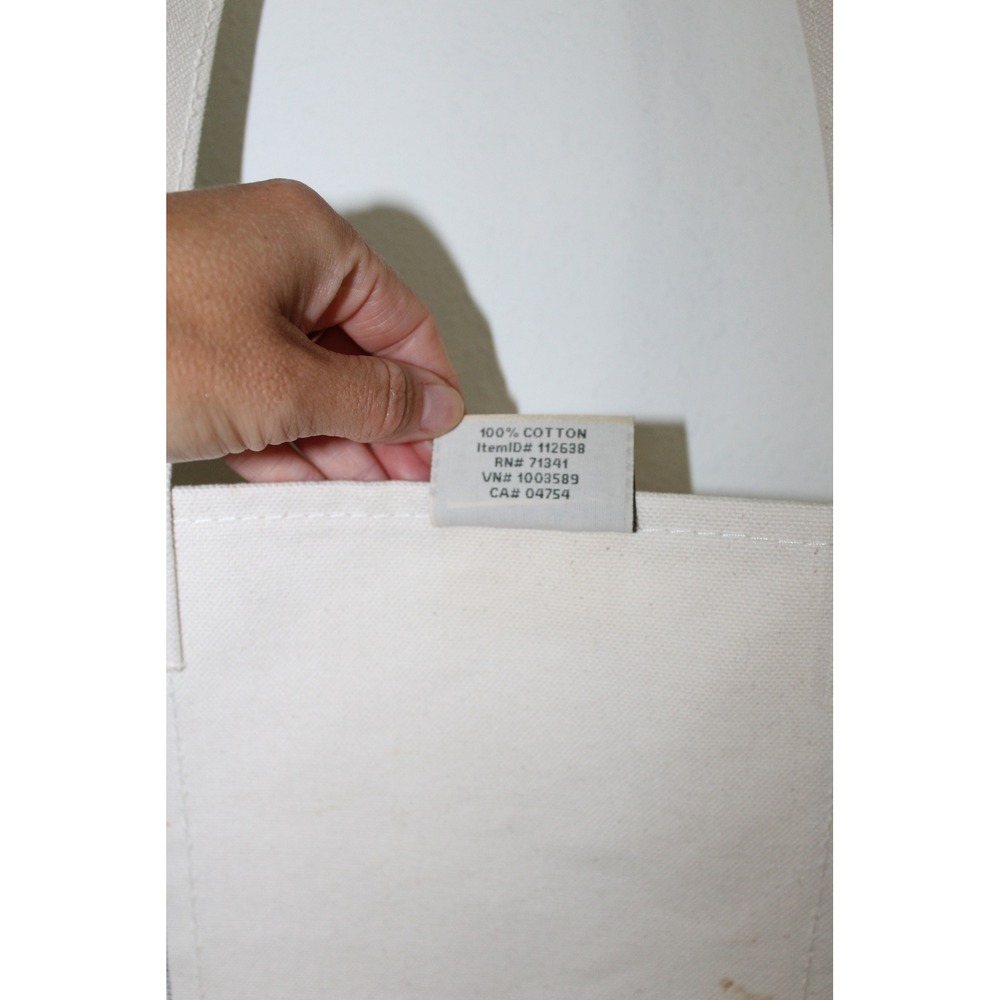 LL Bean Boat and Tote XL Long Canvas Bag Black Cream Chef Embroidery Made in USA - Picture 4 of 14